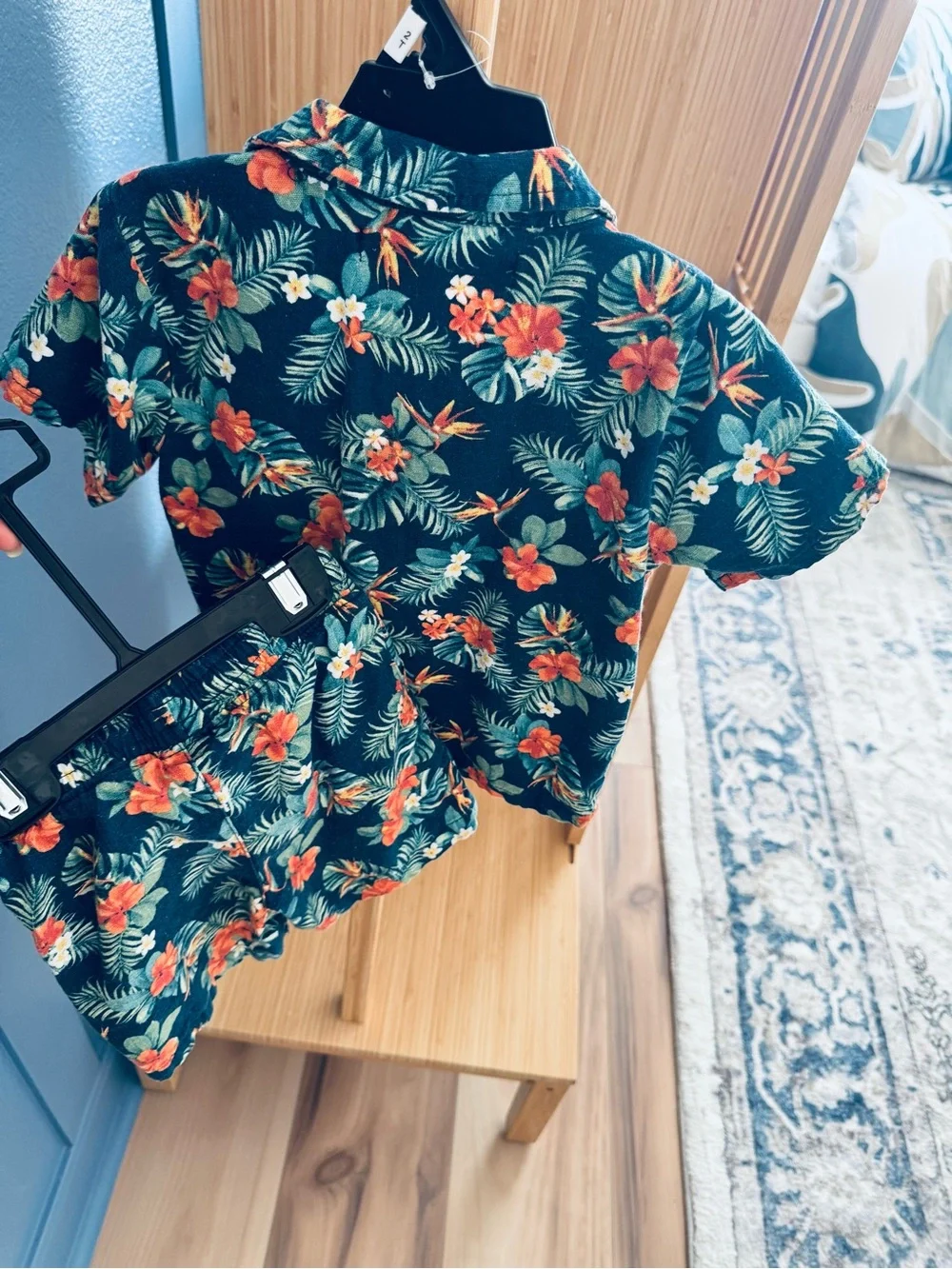 Tropical Hawaiian Button-Up Shirt-Shorts
